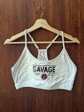 Savage Barbell Sports Bra | White | L